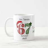 Six Seven 6 7 Überlebender Lustiger Weihnachtsname Kaffeetasse (Links)