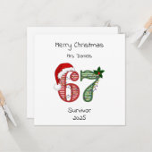 Six Seven 6 7 Überlebender Lustiger Weihnachtsurla Karte (Vorderseite/Rückseite Beispiel)