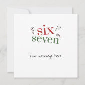 Six Seven 6 7 Überlebender Lustiger Weihnachtsurla Karte (Rückseite)