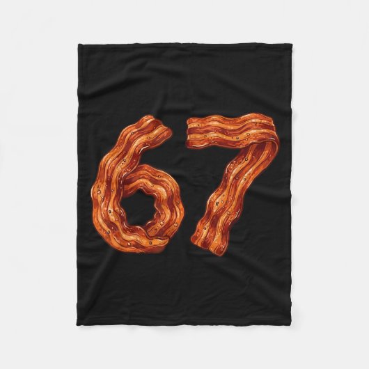Six Seven Bacon Cool Meme 67 Funny Number  Fleecedecke (Vorderseite)