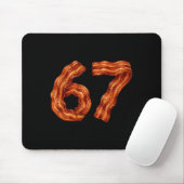 Six Seven Bacon Cool Meme 67 Funny Number Mousepad (Mit Mouse)