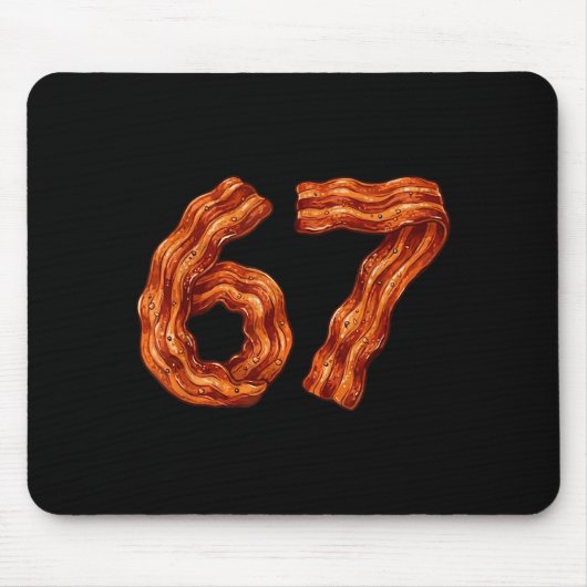 Six Seven Bacon Cool Meme 67 Funny Number Mousepad (Vorne)