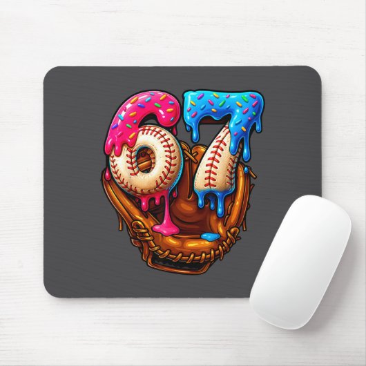 Six Seven Baseball Candy Drip 6-7 Meme  Mousepad (Mit Mouse)