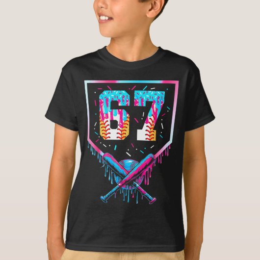 Six Seven Baseball Ice Cream Drip Cool 67 Gen Alph T-Shirt (Vorderseite)