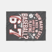 Six Seven Baseball Meme How Many Days 6-7  Fleecedecke (Vorderseite (Horizontal))