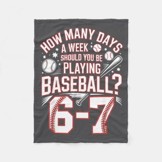 Six Seven Baseball Meme How Many Days 6-7  Fleecedecke (Vorderseite)