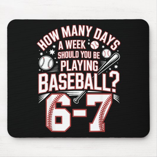 Six Seven Baseball Meme How Many Days 6-7  Mousepad (Vorne)