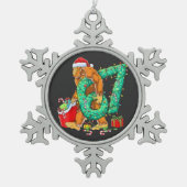 Six Seven Bigfoot 67 Sasquatch Meme Christmas Schneeflocken Zinn-Ornament (Vorderseite)