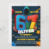 Six Seven Birthday Invitation Einladung (Vorderseite)