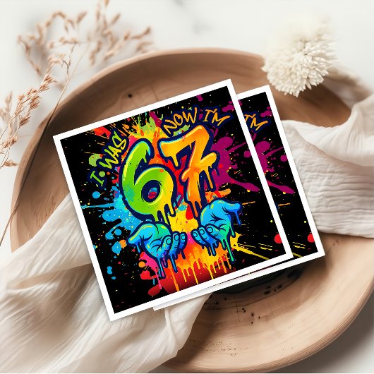 Six Seven Birthday Napkins Serviette