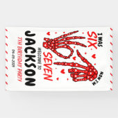 Six Seven Birthday Skeleton Hands Party Banner (Horizontal)