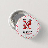 Six Seven Birthday Skeleton Hands Party Button (Vorne & Hinten)