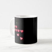 Six Seven Black Cat Knocking Off Hearts Funny 67 V Kaffeetasse (Vorderseite Links)