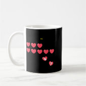 Six Seven Black Cat Knocking Off Hearts Funny 67 V Kaffeetasse (Links)