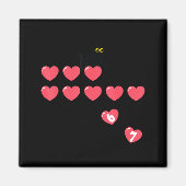 Six Seven Black Cat Knocking Off Hearts Funny 67 V Magnet (Vorne)