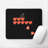 Six Seven Black Cat Knocking Off Hearts Funny 67 V Mousepad (Mit Mouse)