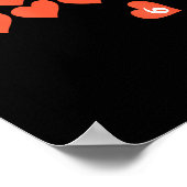 Six Seven Black Cat Knocking Off Hearts Funny 67 V Poster (Ecke)