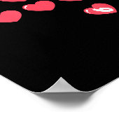 Six Seven Black Cat Knocking Off Hearts Funny 67 V Poster (Ecke)