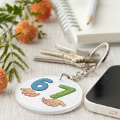 Six Seven Blue Green Brain Rot Schlüsselanhänger (Vorderseite rechts)