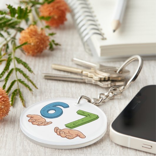 Six Seven Blue Green Brain Rot Schlüsselanhänger (Vorderseite rechts)