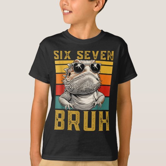 Six Seven Bruh 67 6 7 Meme Funny Sungles Bearded D T-Shirt (Vorderseite)