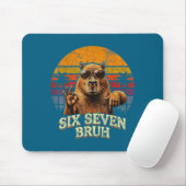 Six Seven Bruh 67 Capybara 6 7 Funny Meme Animal 6 Mousepad (Mit Mouse)