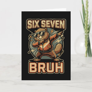 Six Seven Bruh 67 Capybara Lustiges Vintage Meme Karte