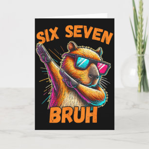 Six Seven Bruh 67 Capybara Vintage Lustiges Meme-G Karte