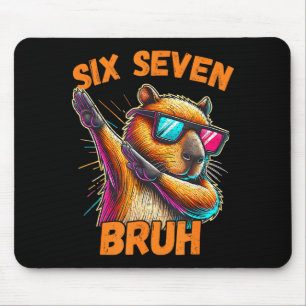 Six Seven Bruh 67 Capybara Vintage Lustiges Meme-G Mousepad