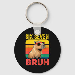 Six Seven Bruh 67 Capybara Vintage Lustiges Meme-G Schlüsselanhänger