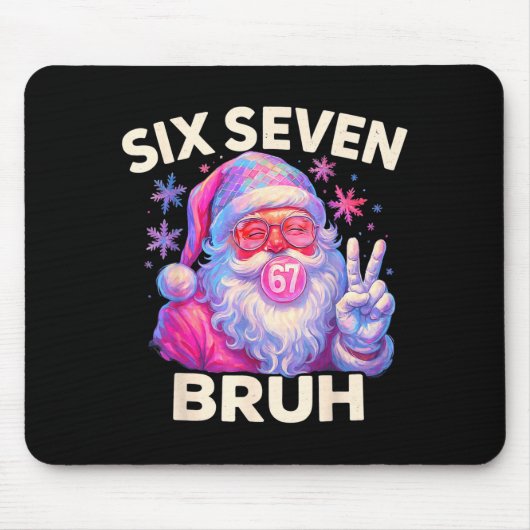 Six Seven Bruh 67 Funny Nk Santa Christmas 6 7 Mem Mousepad (Vorne)