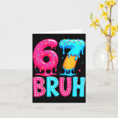 Six Seven Bruh 67 Ice Cream Drip For Men Women Kid Karte (Gelbe Blume)