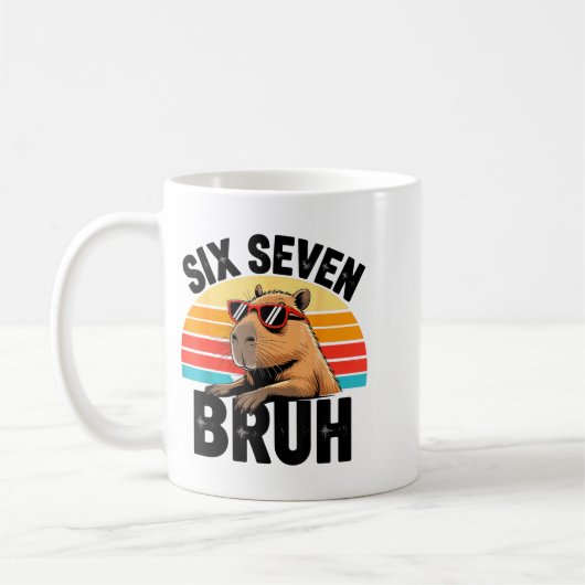 Six Seven Bruh 67 Meme Capybara  Kaffeetasse (Links)