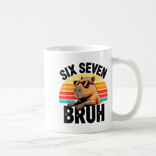 Six Seven Bruh 67 Meme Capybara  Kaffeetasse (Rechts)