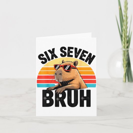 Six Seven Bruh 67 Meme Capybara Karte (Vorderseite)