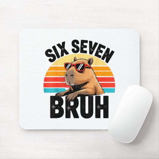 Six Seven Bruh 67 Meme Capybara Mousepad (Mit Mouse)