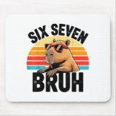 Six Seven Bruh 67 Meme Capybara Mousepad (Vorne)