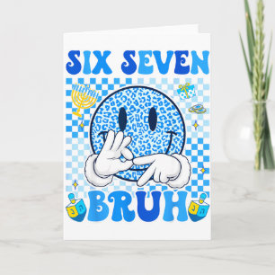 Six Seven Bruh 67 Meme Chanukka-Lichter Jewi-Shirt Karte