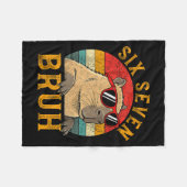 Six Seven Bruh 67 Meme Funny Capybara Viral Six Se Fleecedecke (Vorderseite (Horizontal))