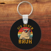 Six Seven Bruh 67 Meme Funny Capybara Viral Six Se Schlüsselanhänger (Vorderseite)