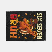 Six Seven Bruh 6 7 Meme Dabbing Truthahn Erntedank Fleecedecke (Vorderseite (Horizontal))