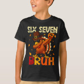 Six Seven Bruh 6 7 Meme Dabbing Turkey Thanksgivin T-Shirt (Vorderseite)