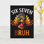 Six Seven Bruh 6 7 Meme Truthahn Erntedankfest Jun Karte (Gelbe Blume)