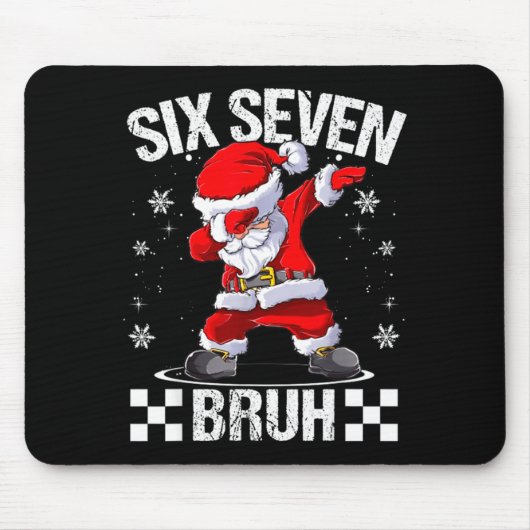 Six Seven Bruh 6-7 Meme Xmas Matching Pjs Christma Mousepad (Vorne)