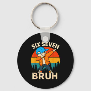 Six Seven Bruh 6 7 Zahl 67 Meme Dab Dabbing Jungen Schlüsselanhänger