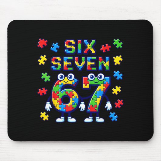 Six Seven Bruh Autismus-Bewusstsein 6 7 Meme 67 Ki Mousepad (Vorne)