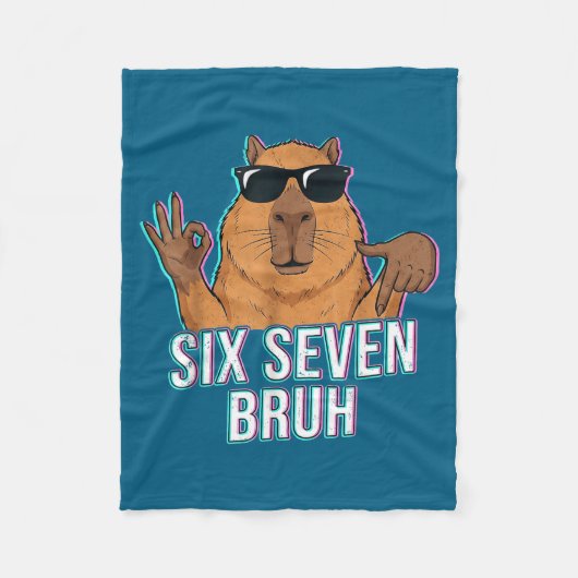 Six Seven Bruh Capybara 67 Boys Teens Kids Animals Fleecedecke (Vorderseite)
