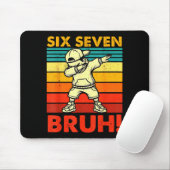 Six Seven Bruh Dabbing Boy Funny 67 Meme Gen Alpha Mousepad (Mit Mouse)