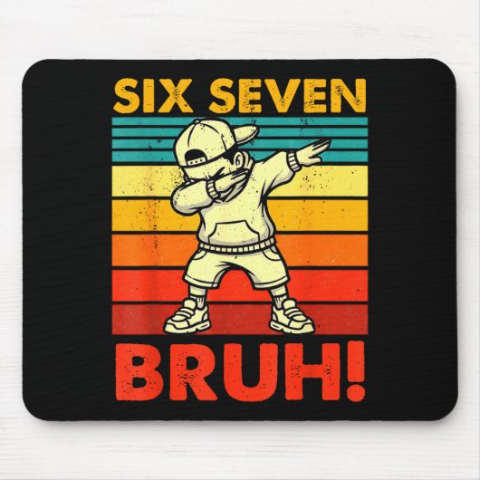 Six Seven Bruh Dabbing Boy Funny 67 Meme Gen Alpha Mousepad (Vorne)