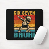 Six Seven Bruh Dabbing Boy Funny 67 Meme Gen Alpha Mousepad (Mit Mouse)